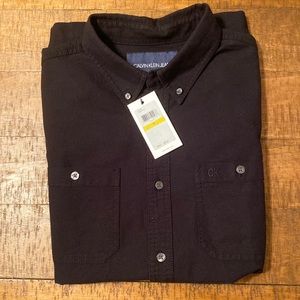 Black Calvin Klein Short Sleeve Button Down Shirt